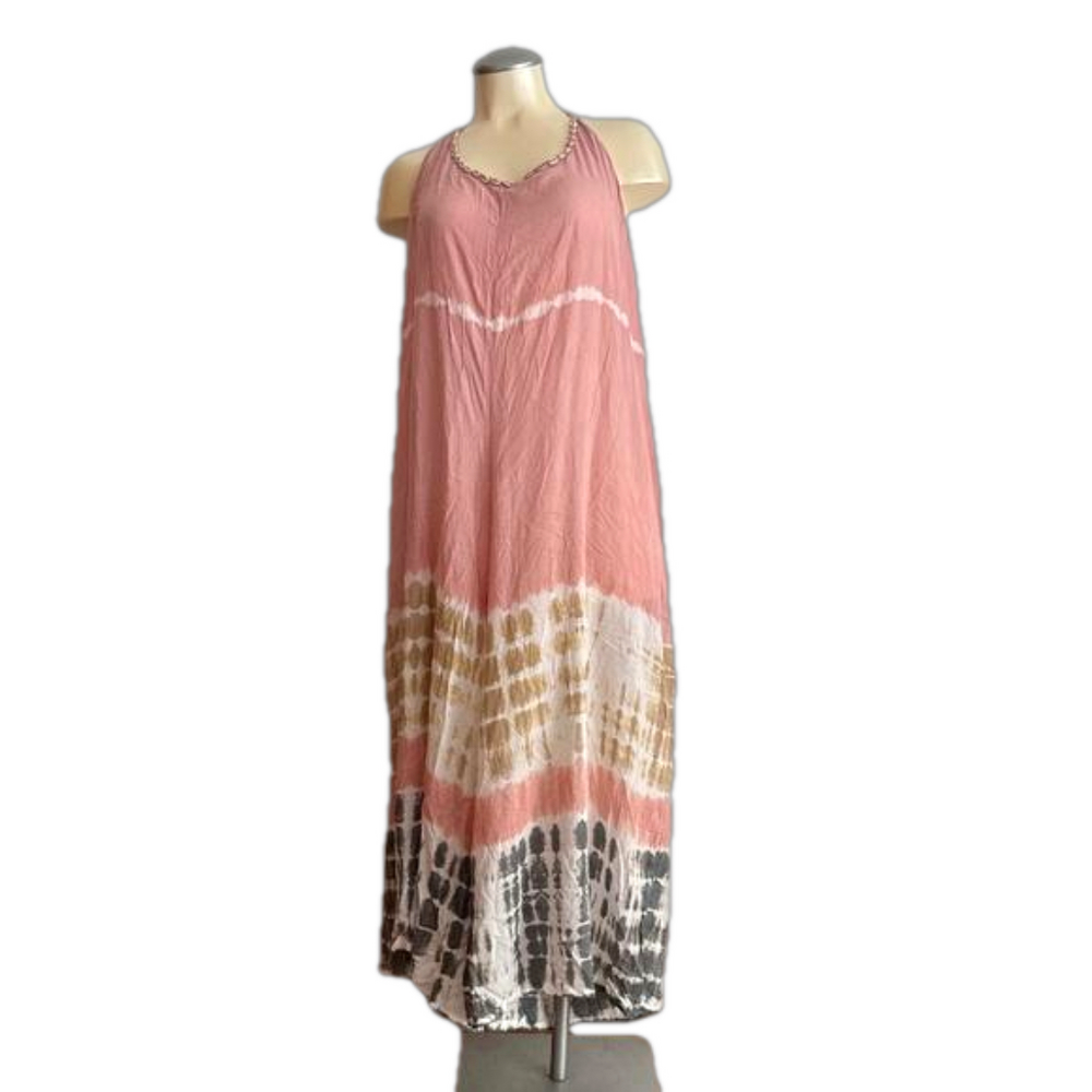 Mele Beach Resort Wear Beachy Shells Tank Woman Small Wide Leg Tie Dye Romper